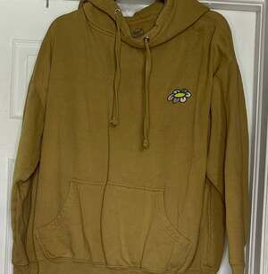 Neon Riot Embroidered Flower Mustard Gold Pullover Hoodie